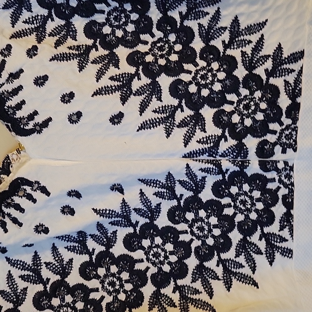 Kate Spade White and Black Midi Dress - Picture 3 of 9